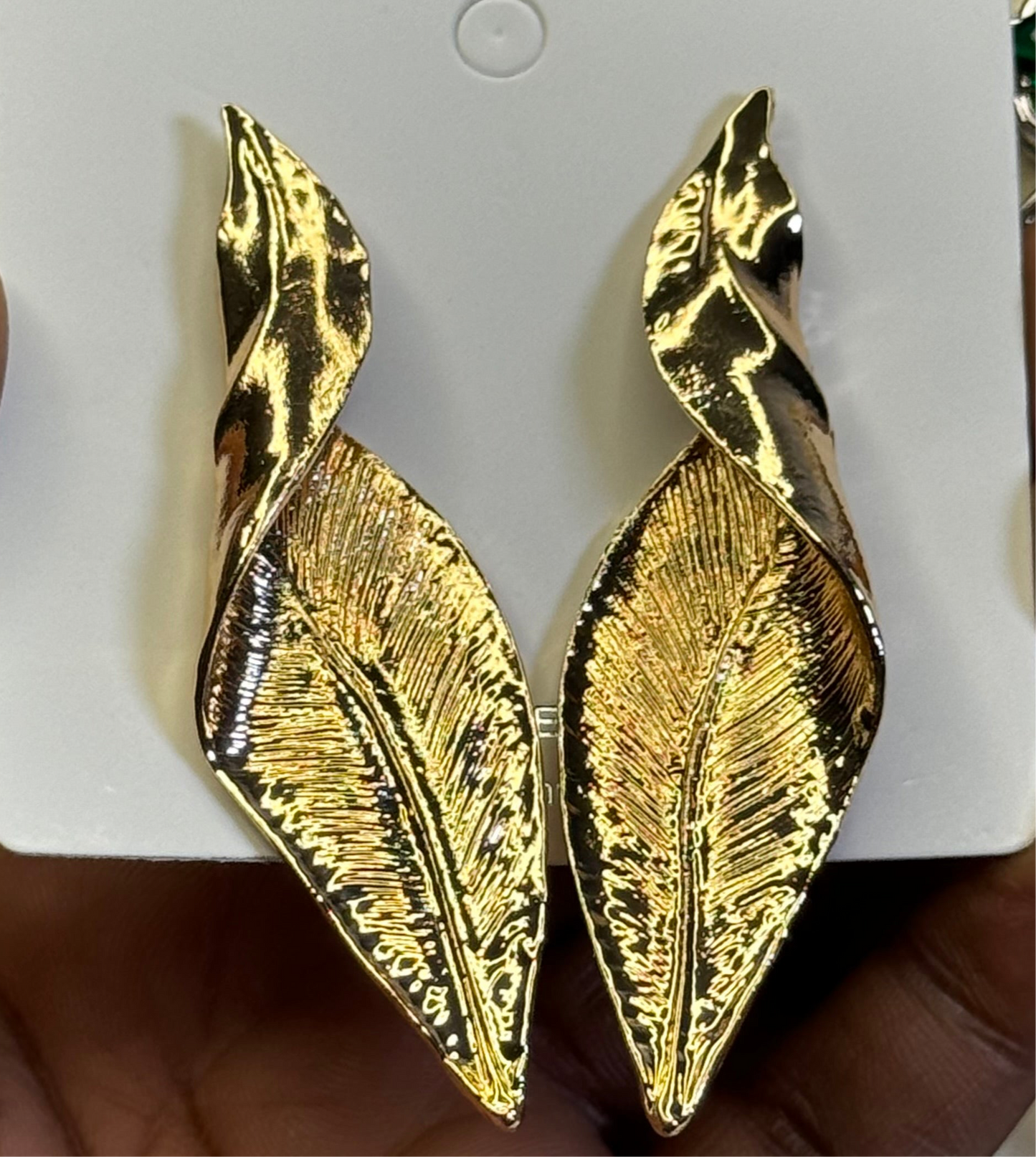 Leaf statement earrings - Ewaronkes Jewels