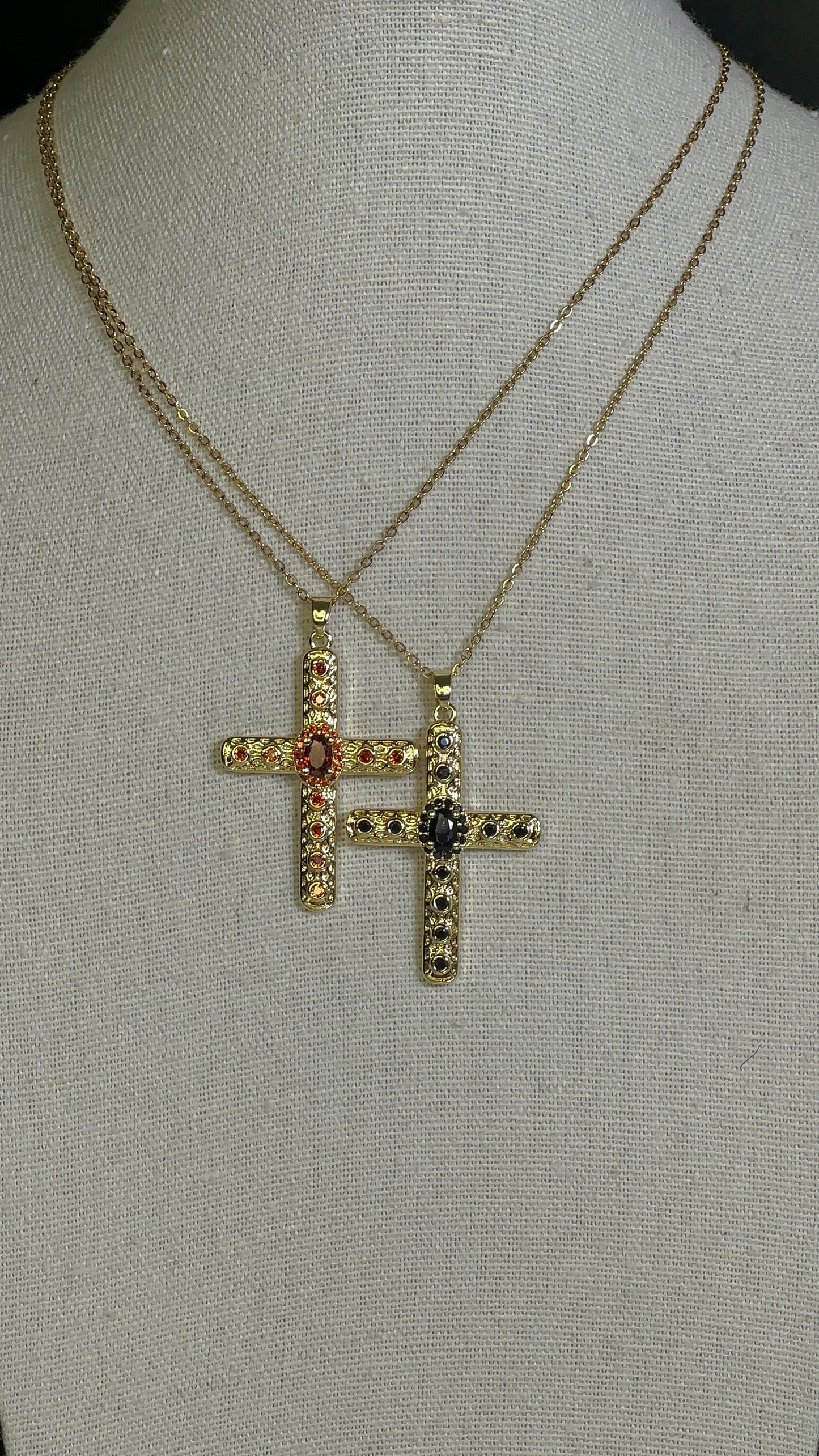 Crystal Cross Necklace - Ewaronkes Jewels