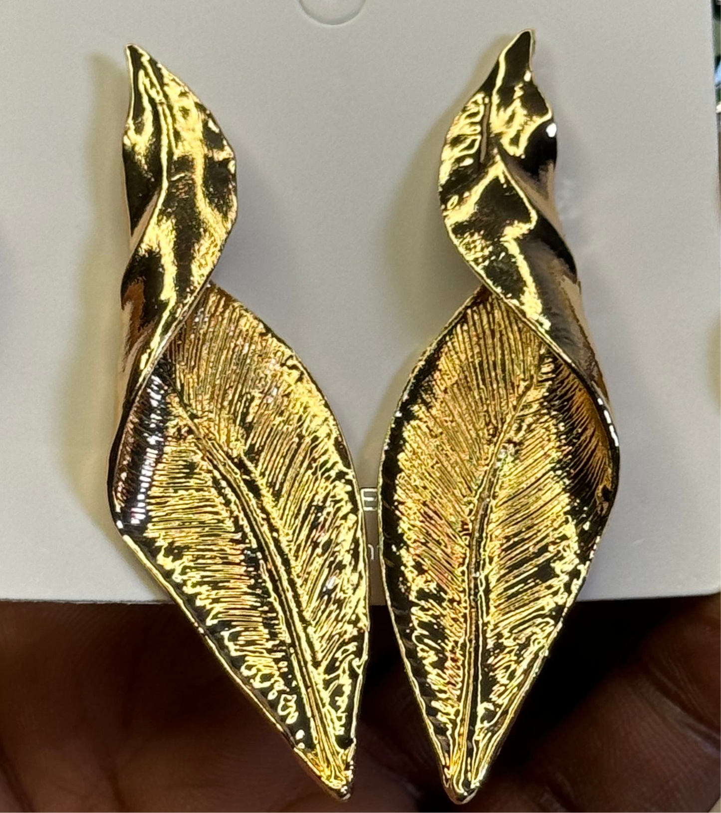 Leaf statement earrings - Ewaronkes Jewels