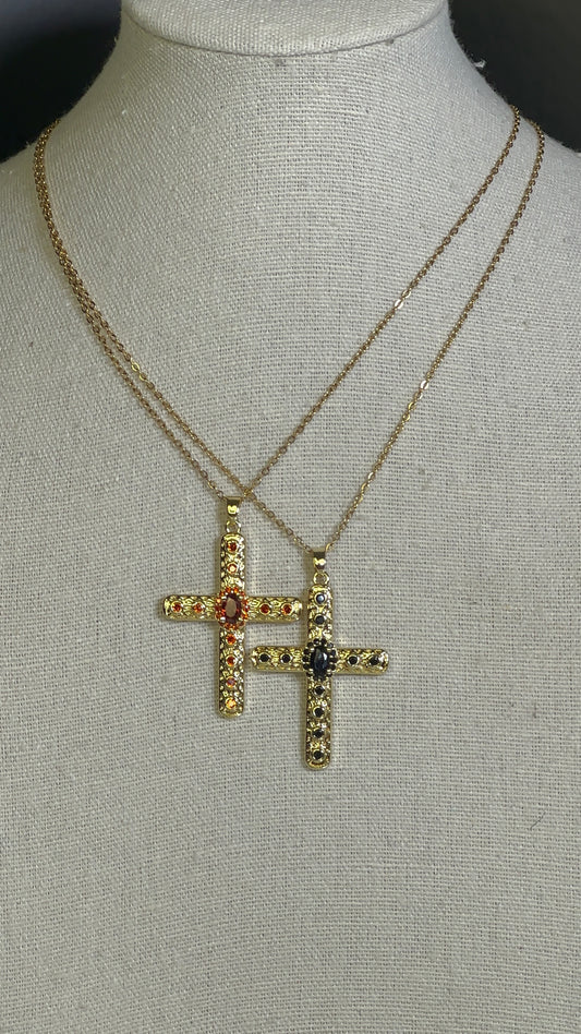 Crystal Cross Necklace - Ewaronkes Jewels