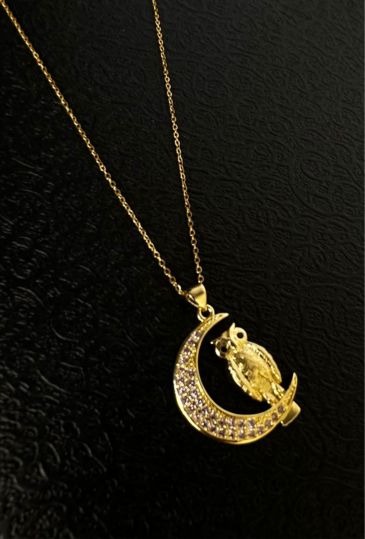 Crescent Owl Necklace - Ewaronkes Jewels