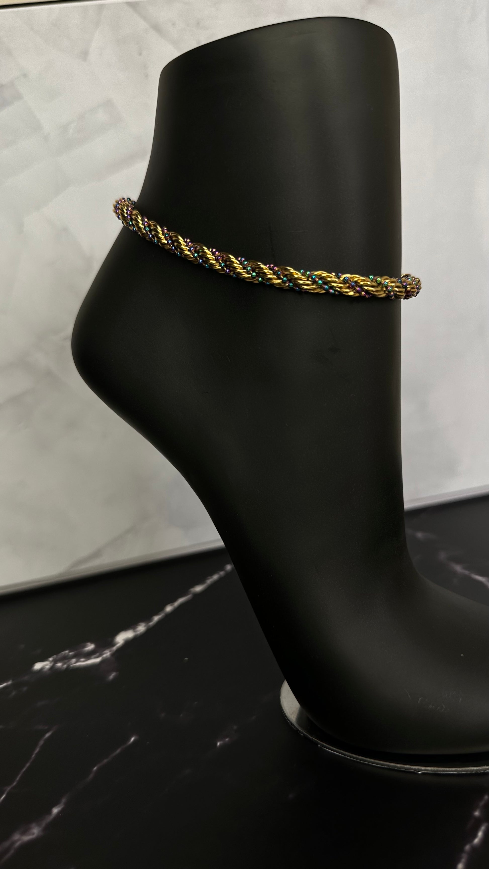 Rope chain multichrome Anklet - Ewaronkes Jewels