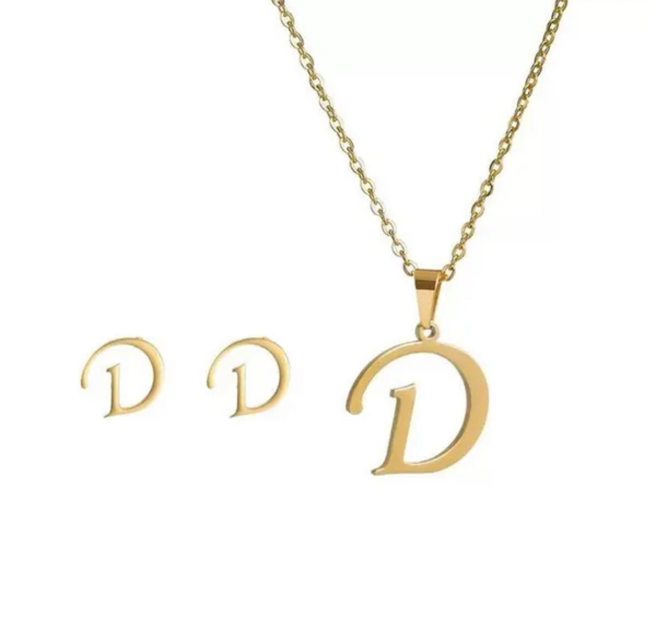 Stainless steel initial jewelry set - Ewaronkes Jewels