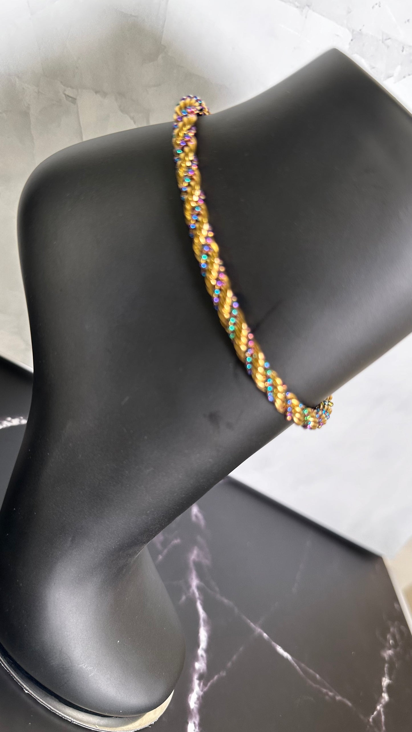 Rope chain multichrome Anklet - Ewaronkes Jewels