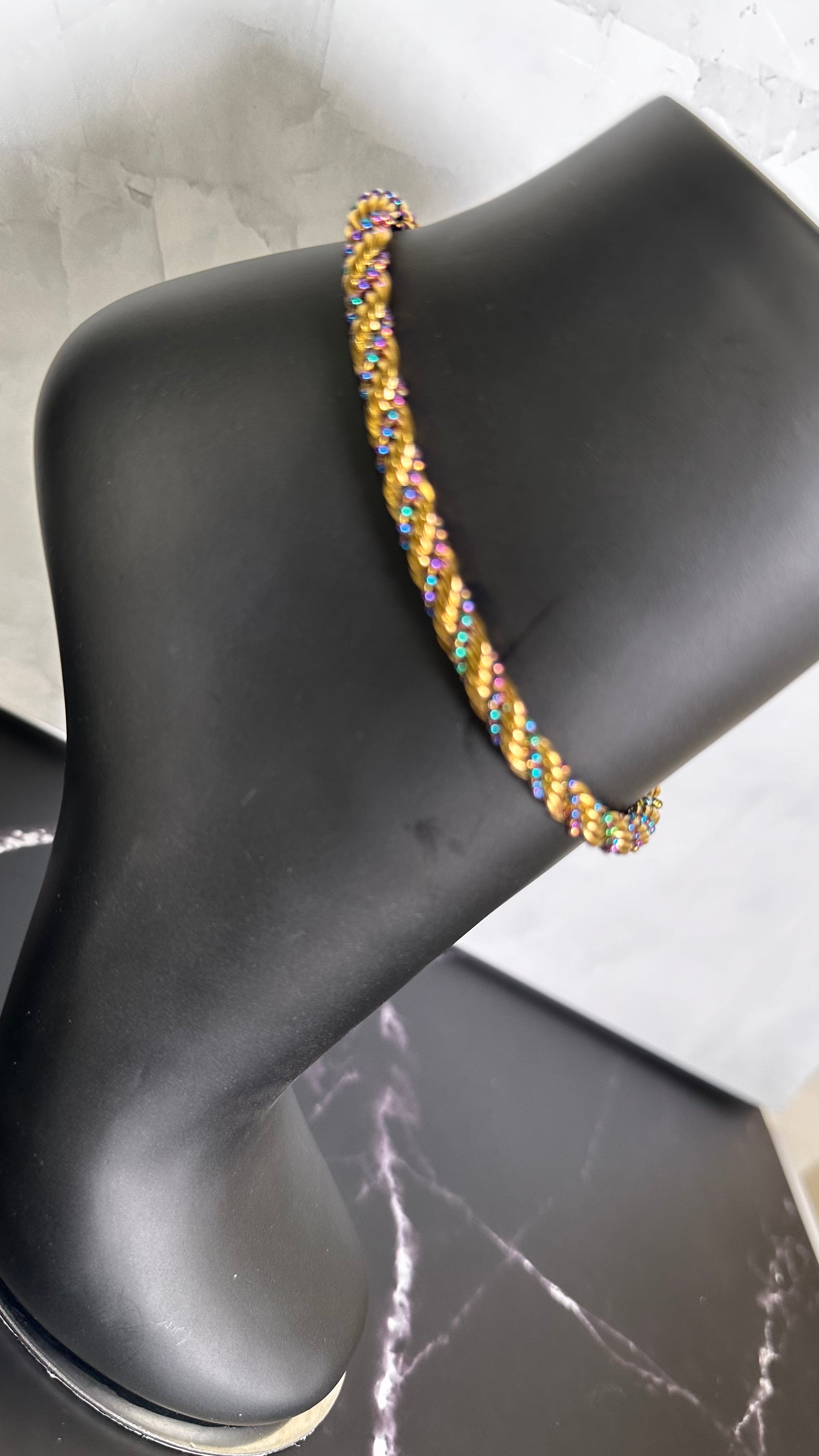 Rope chain multichrome Anklet - Ewaronkes Jewels