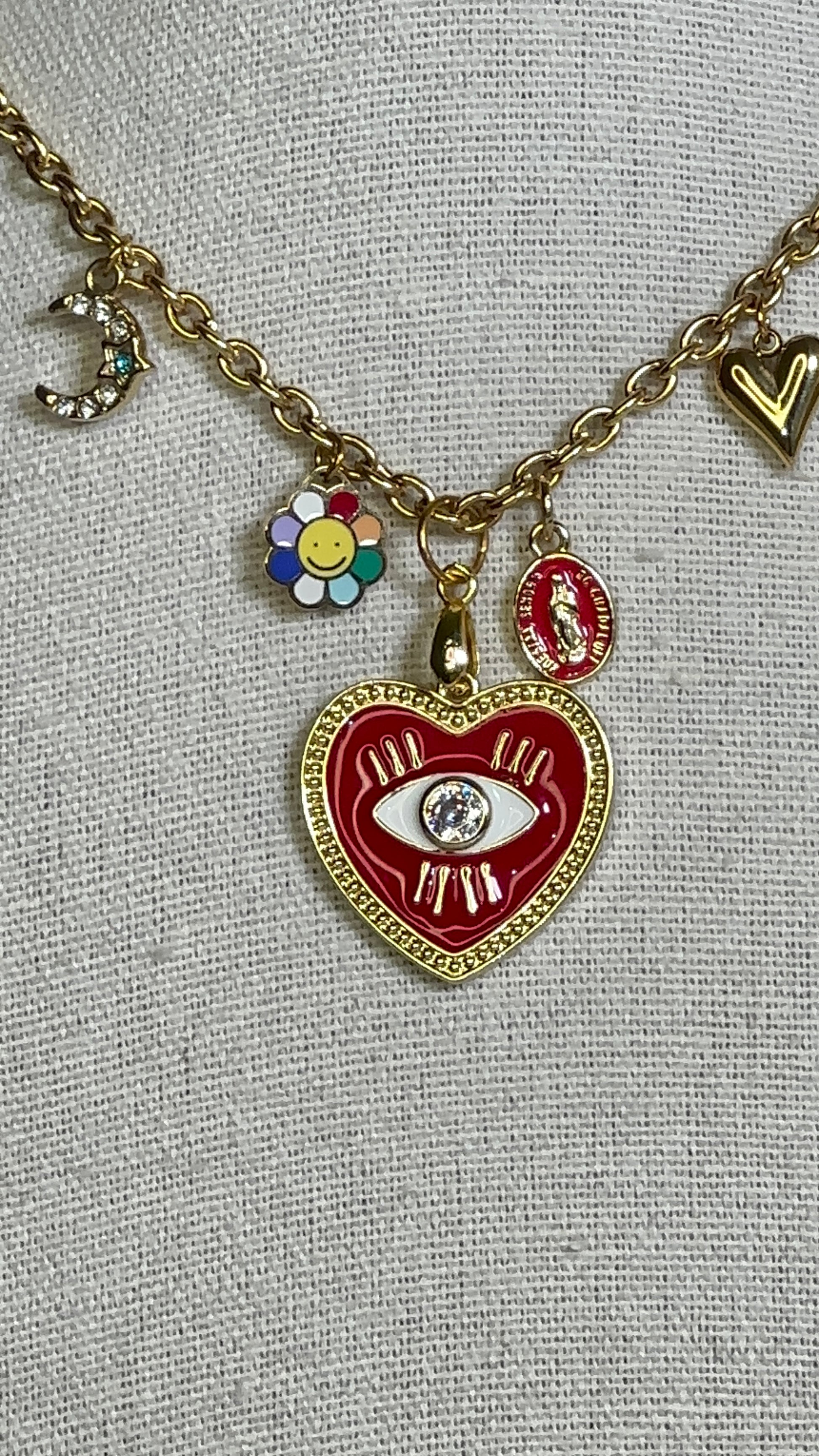 Evil eye Charm Necklace - Ewaronkes Jewels