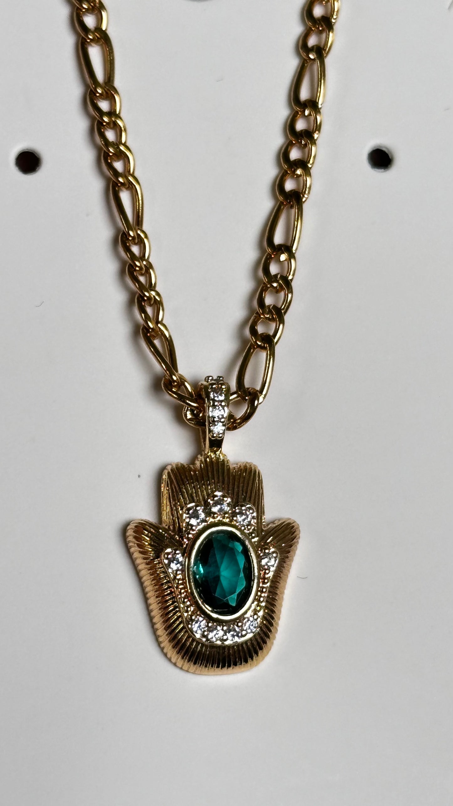 Hamsa Hand crystal Necklace - Ewaronkes Jewels