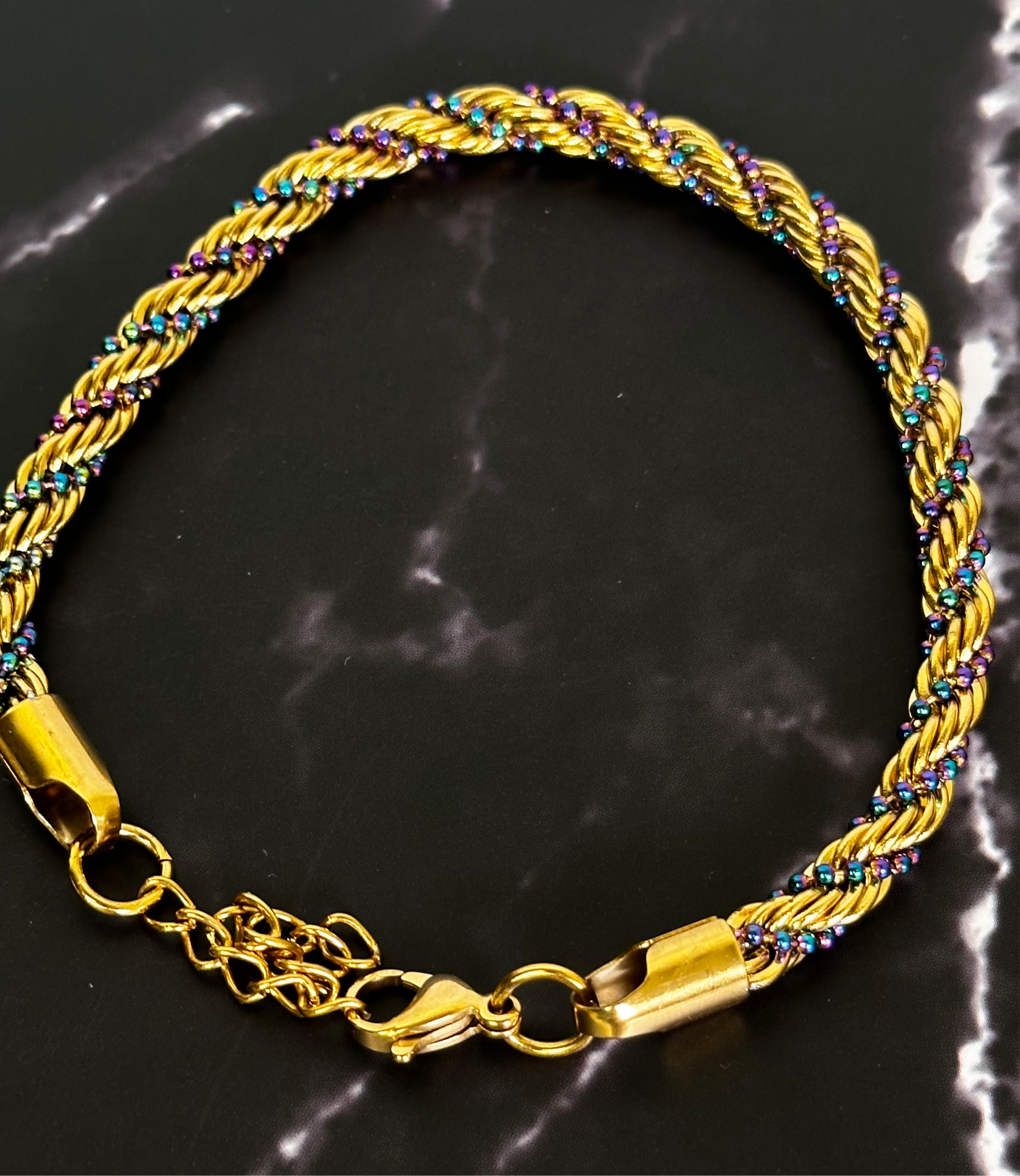 Rope chain multichrome Anklet - Ewaronkes Jewels