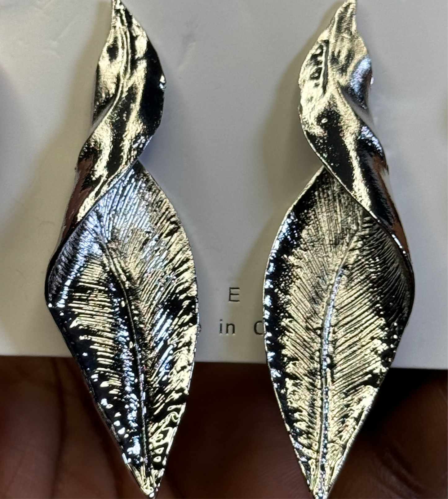 Leaf statement earrings - Ewaronkes Jewels