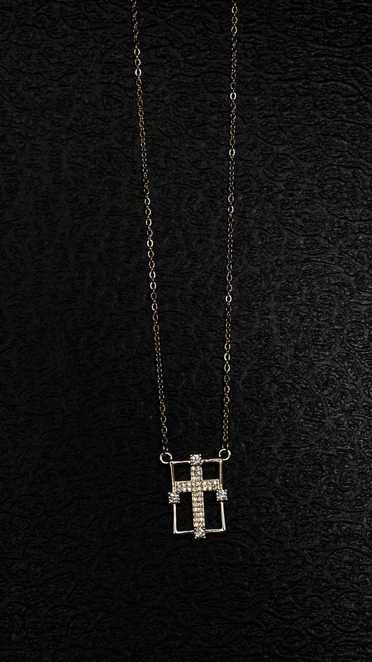 Studded Framed Cross - Ewaronkes Jewels