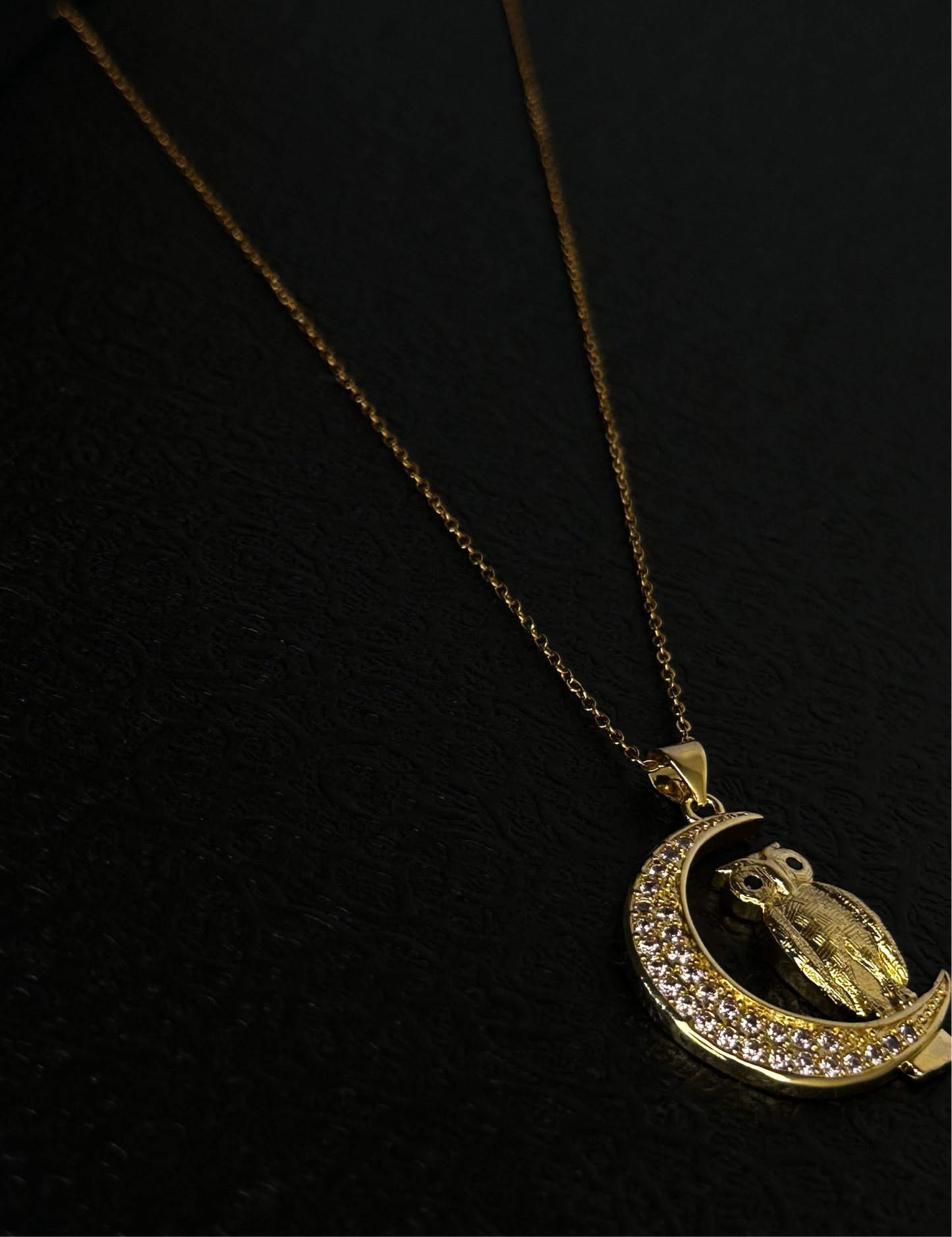 Crescent Owl Necklace - Ewaronkes Jewels