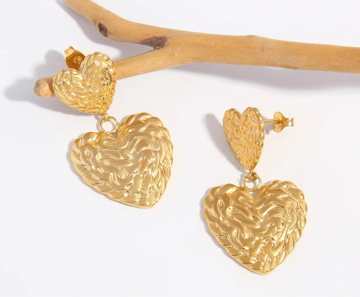 Heart drop earrings