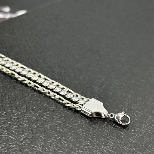 Three Layered Cuban Tennis Bracelet - Ewaronkes Jewels