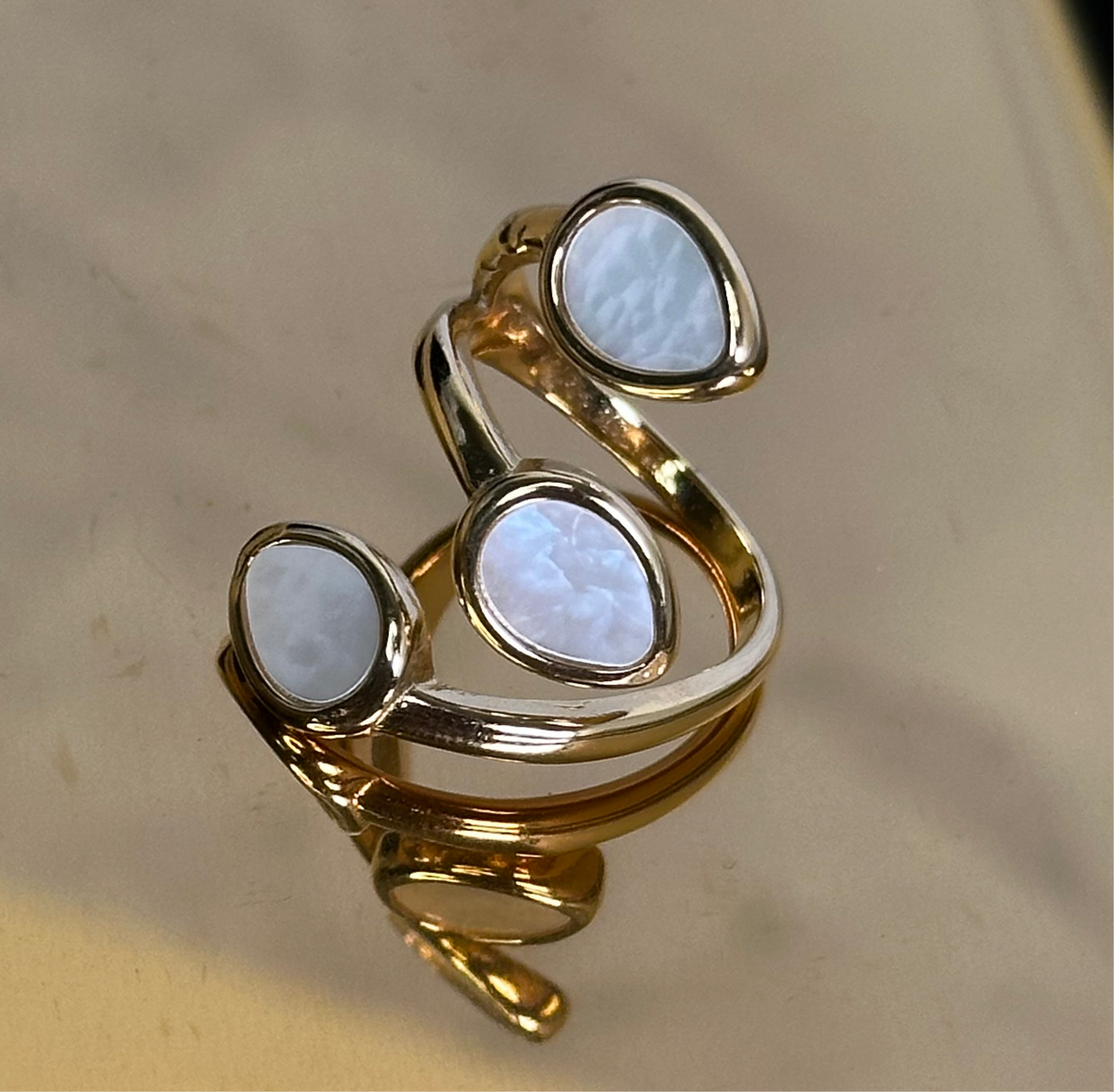 Mother of pearl Wrap around ring - Ewaronkes Jewels