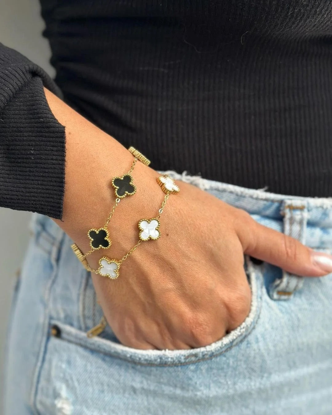 Four leaf clover crystal bracelet - Ewaronkes Jewels