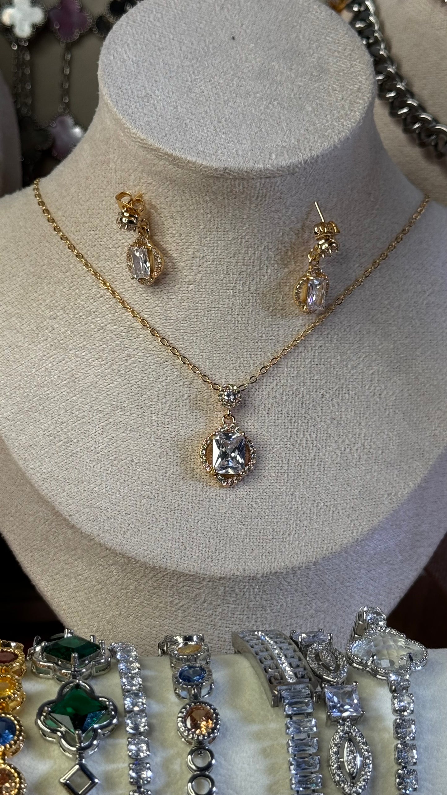 CZ dainty crystal set