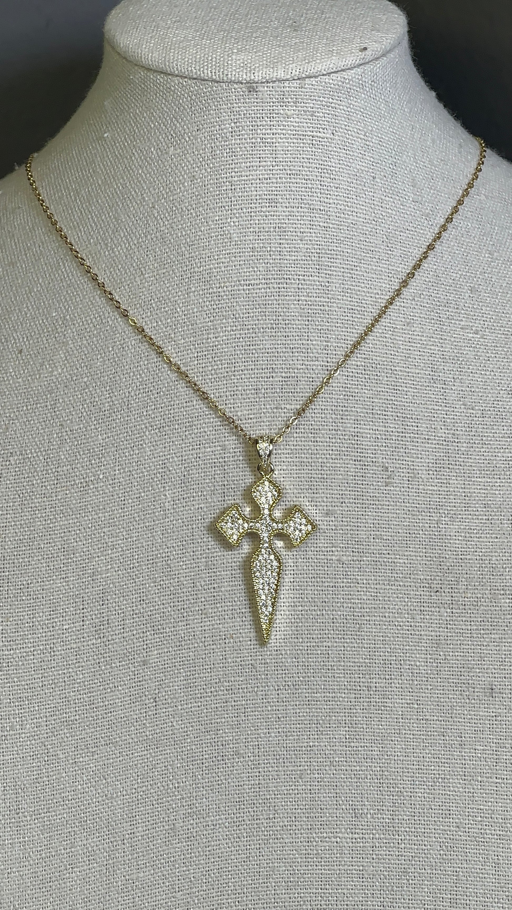 Cubic zicornia cross necklace - Ewaronkes Jewels