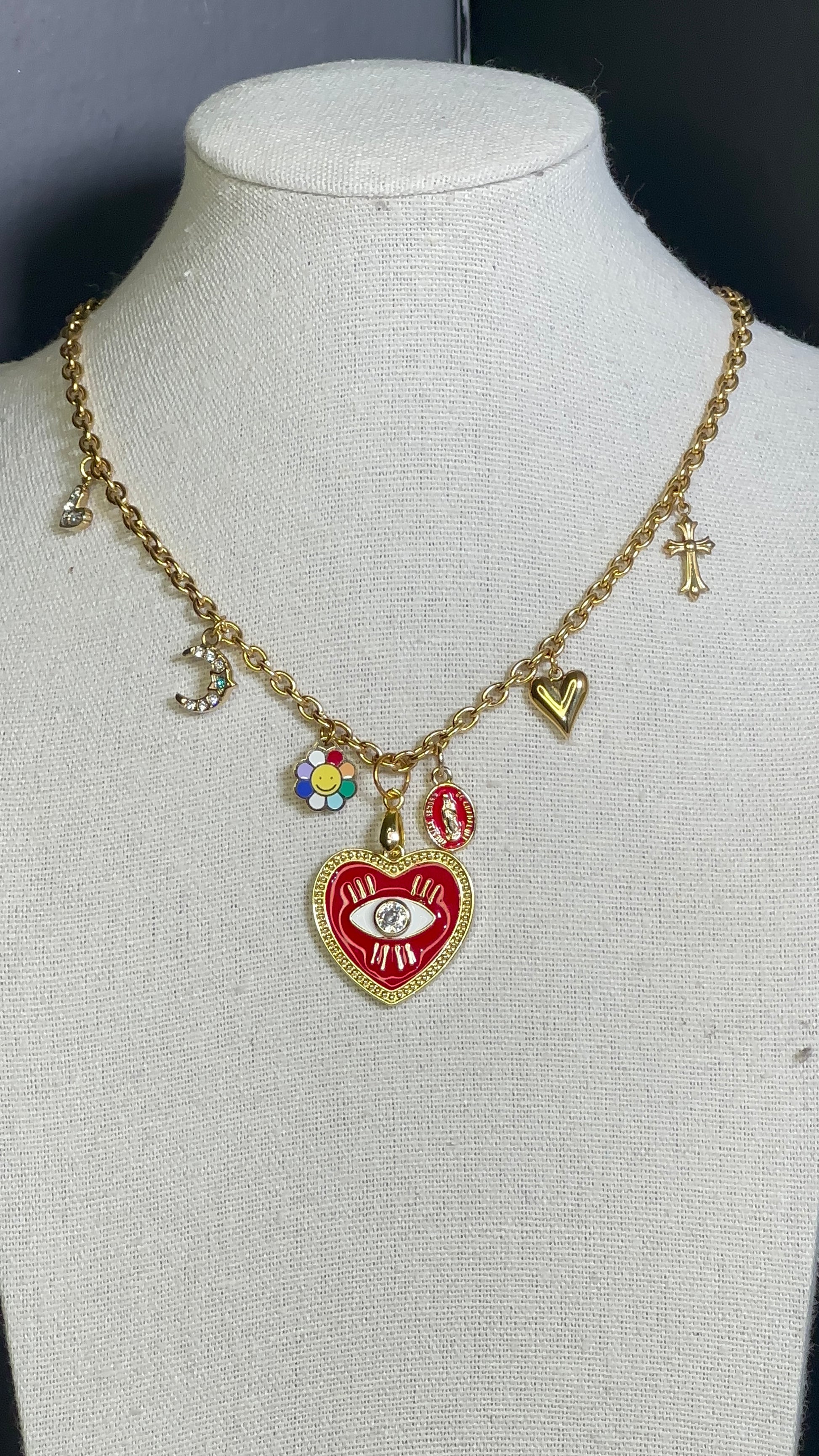 Evil eye Charm Necklace - Ewaronkes Jewels