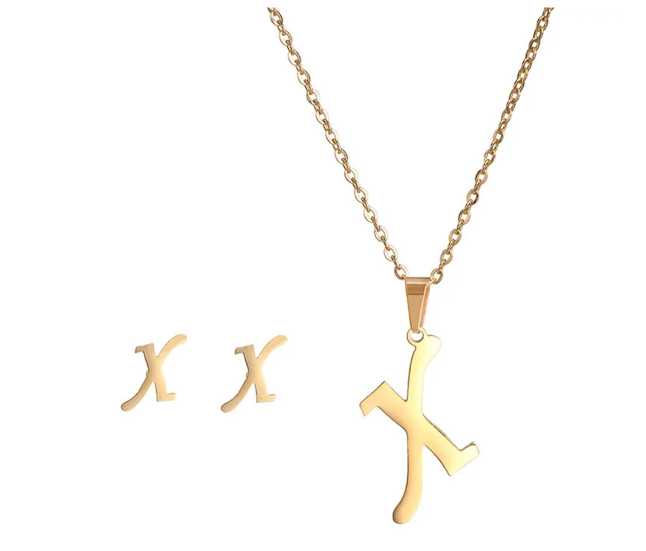 Stainless steel initial jewelry set - Ewaronkes Jewels