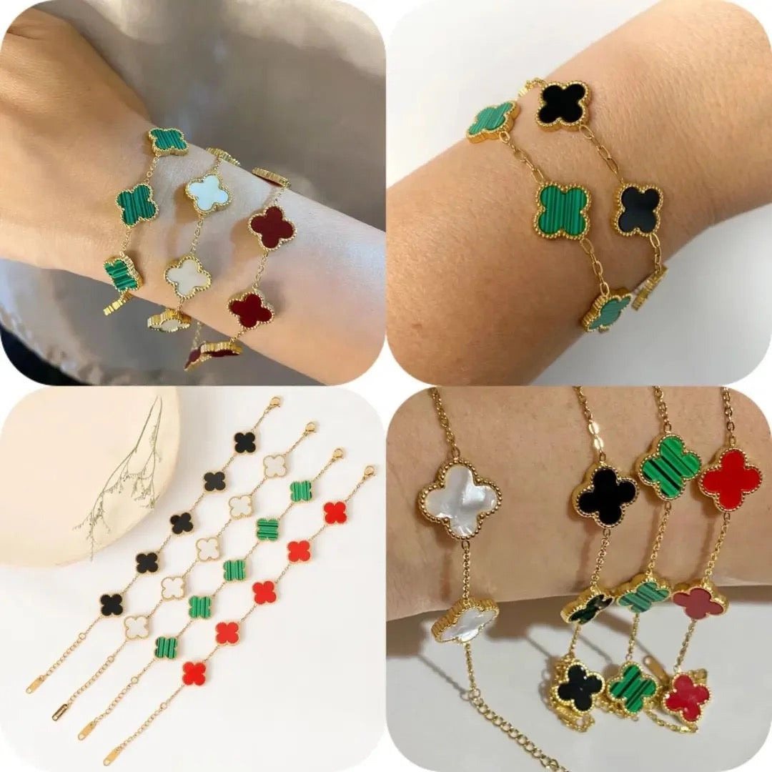 Four leaf clover crystal bracelet - Ewaronkes Jewels