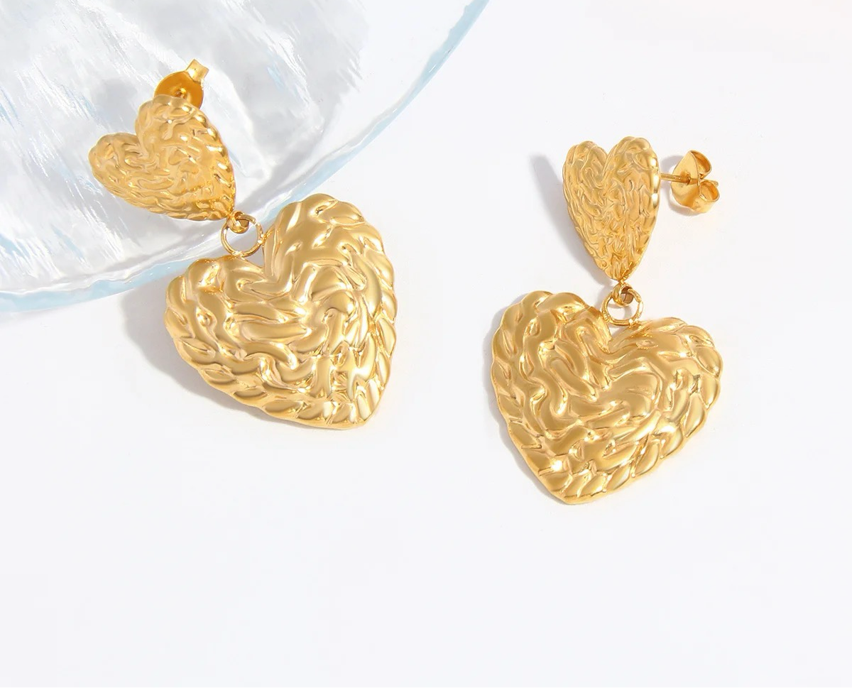 Heart drop earrings