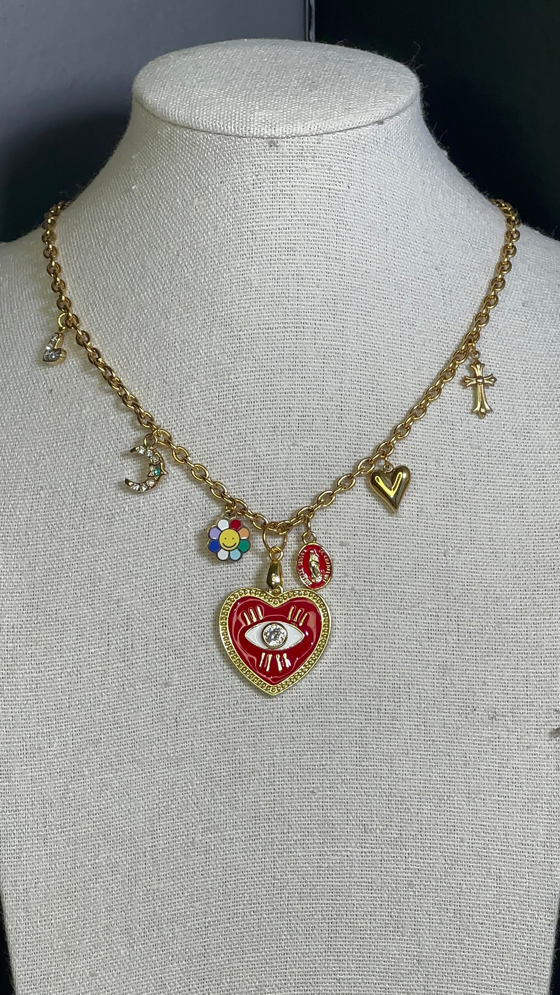 Evil eye Charm Necklace - Ewaronkes Jewels