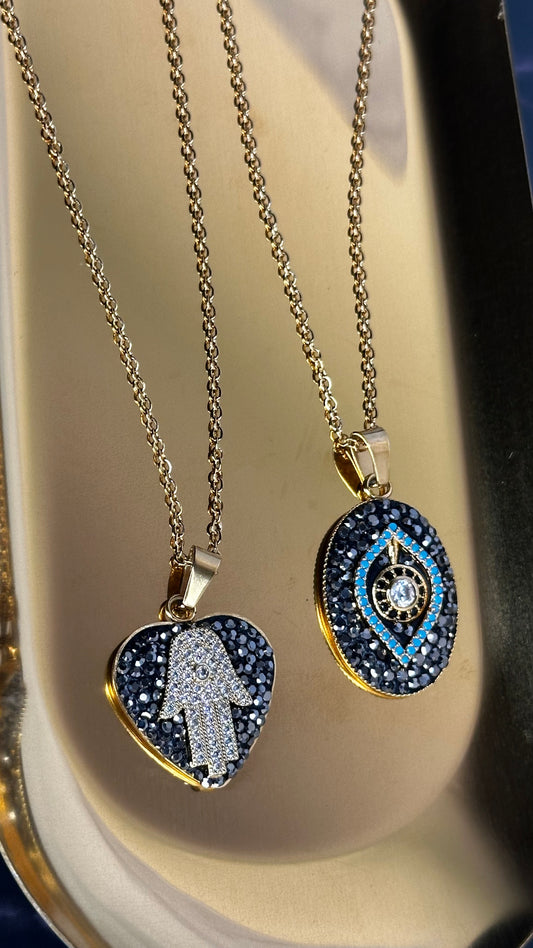 Hamsa Evil Eye Necklace - Ewaronkes Jewels