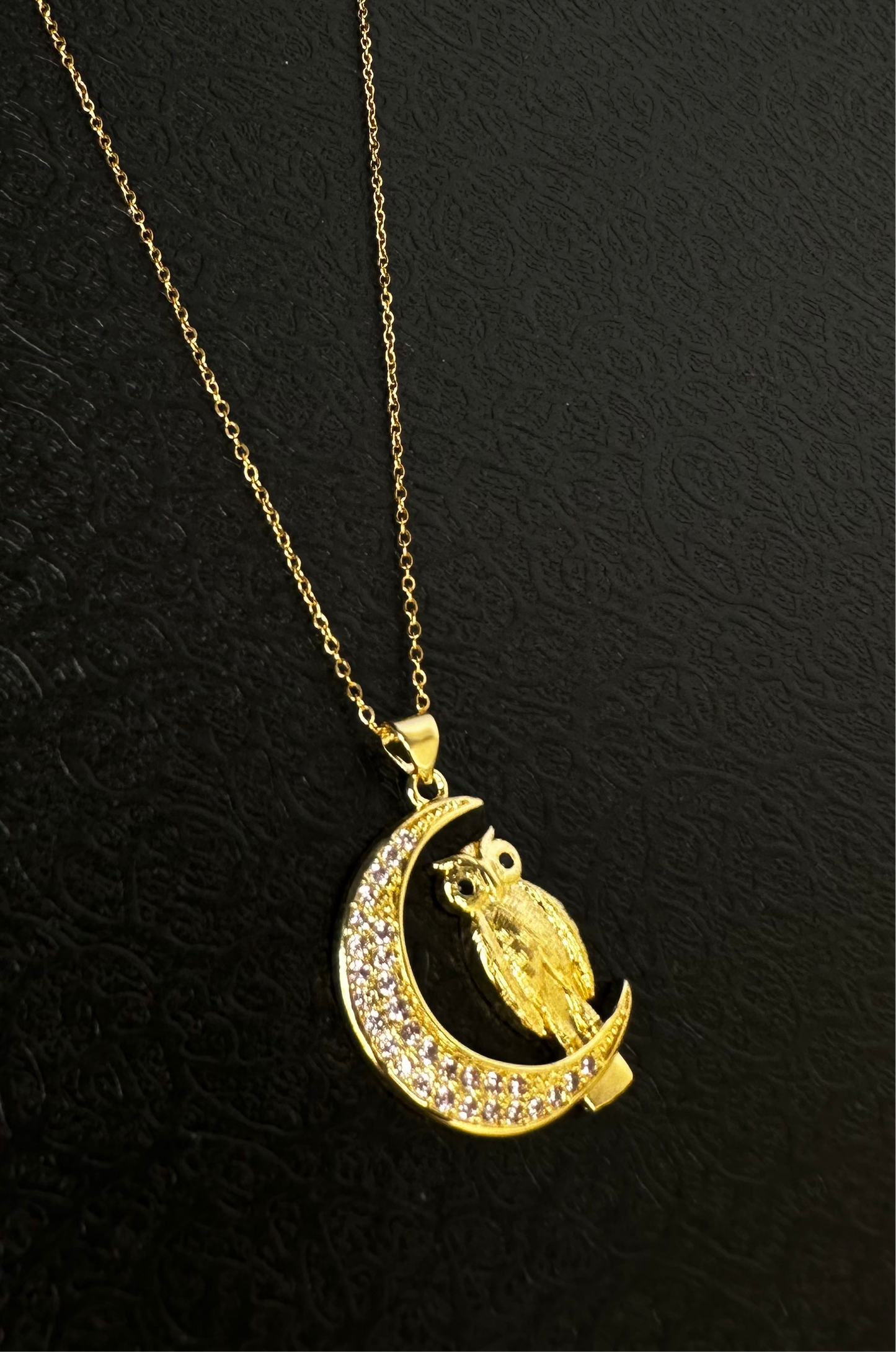 Crescent Owl Necklace - Ewaronkes Jewels