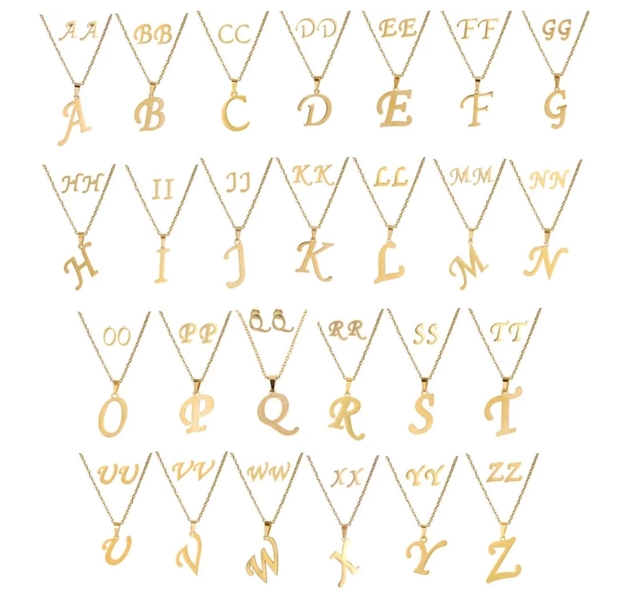 Stainless steel initial jewelry set - Ewaronkes Jewels