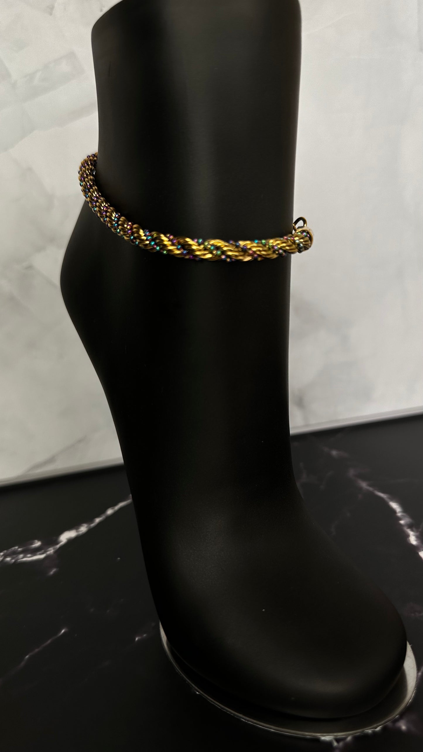 Rope chain multichrome Anklet - Ewaronkes Jewels