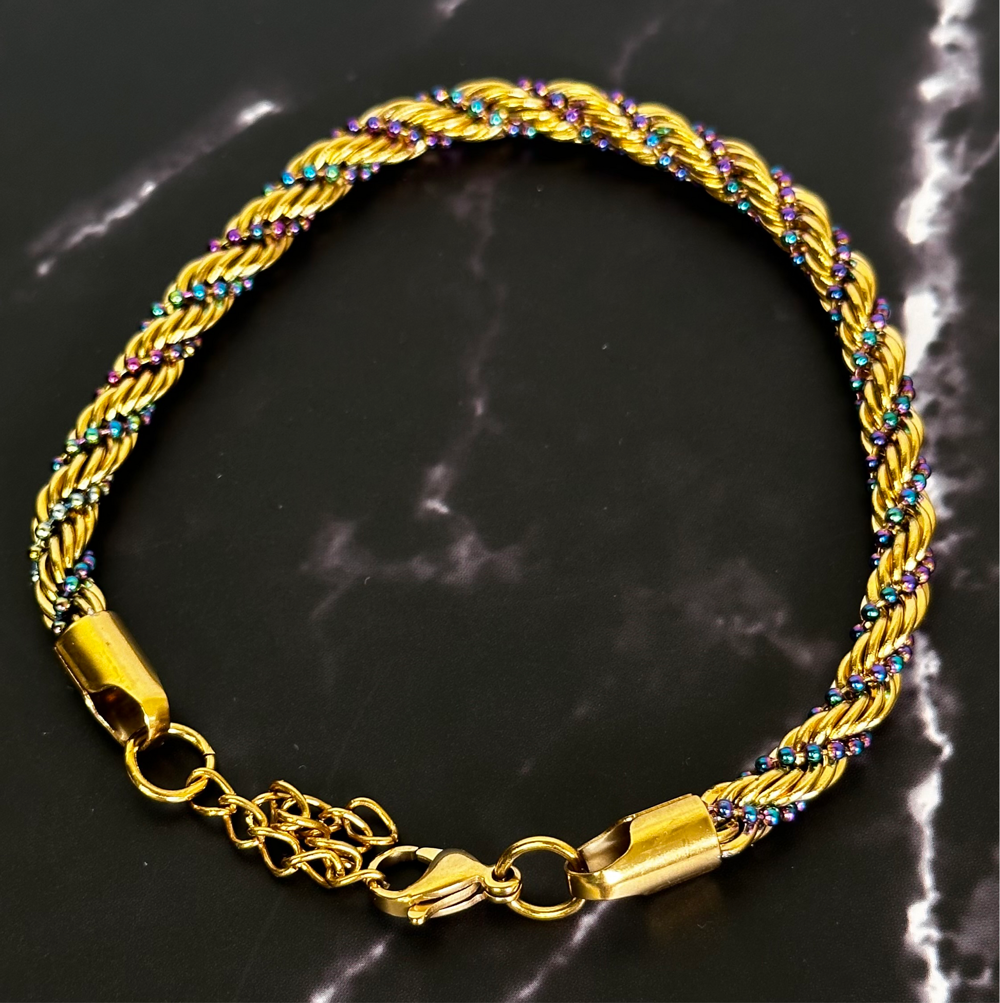 Rope chain multichrome Anklet - Ewaronkes Jewels