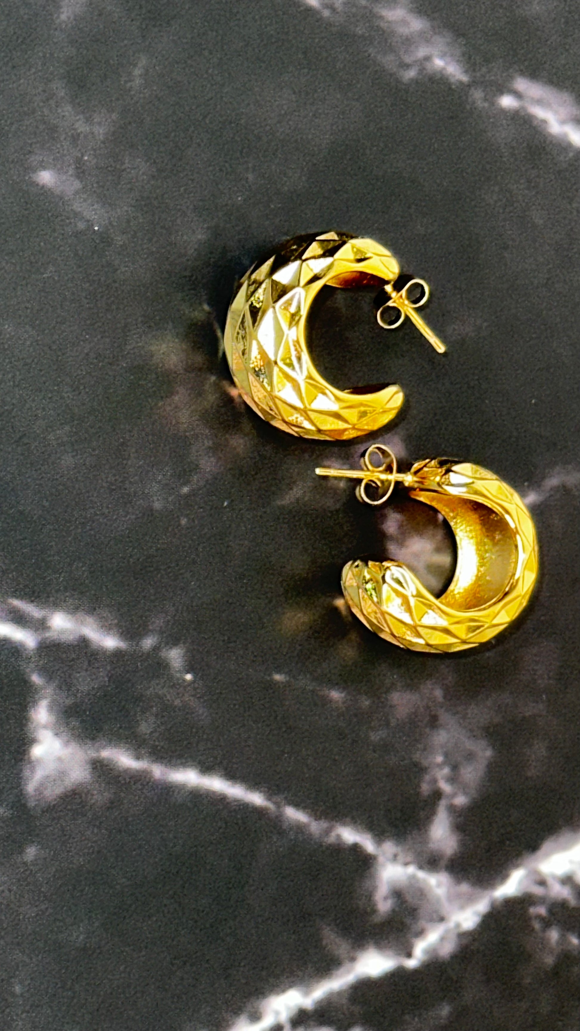 Textured Hoop Earrings - Ewaronkes Jewels