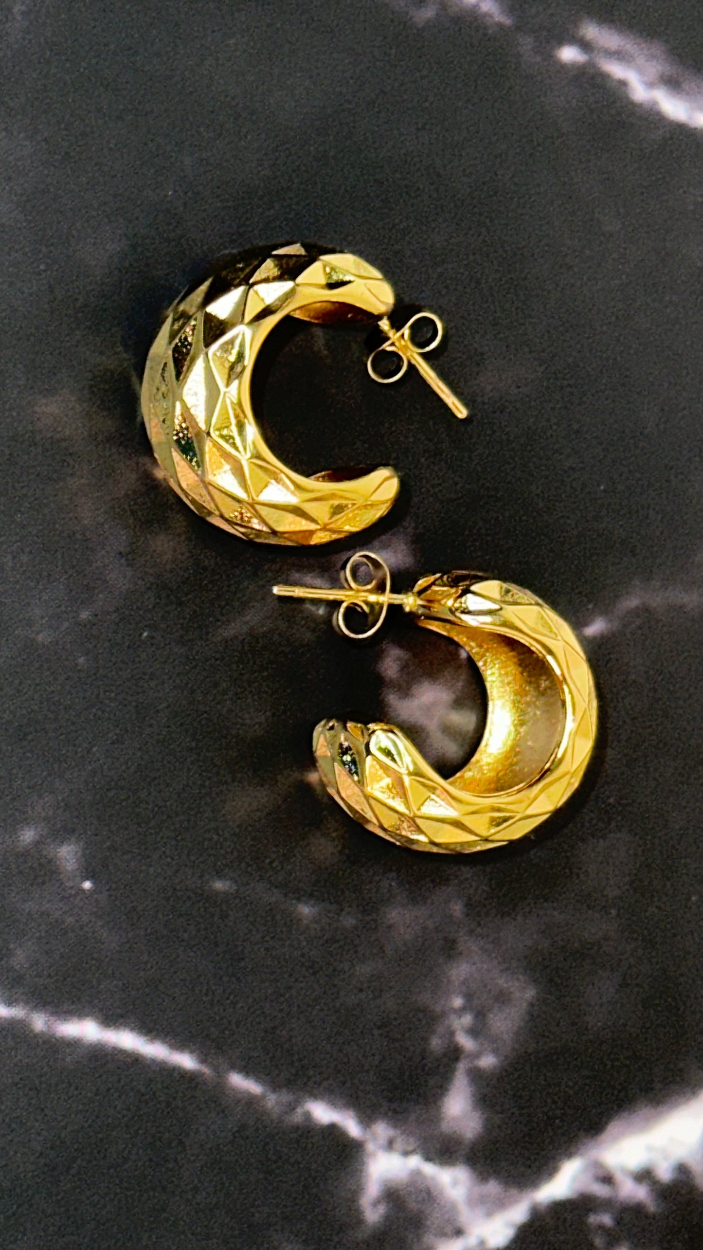 Textured Hoop Earrings - Ewaronkes Jewels