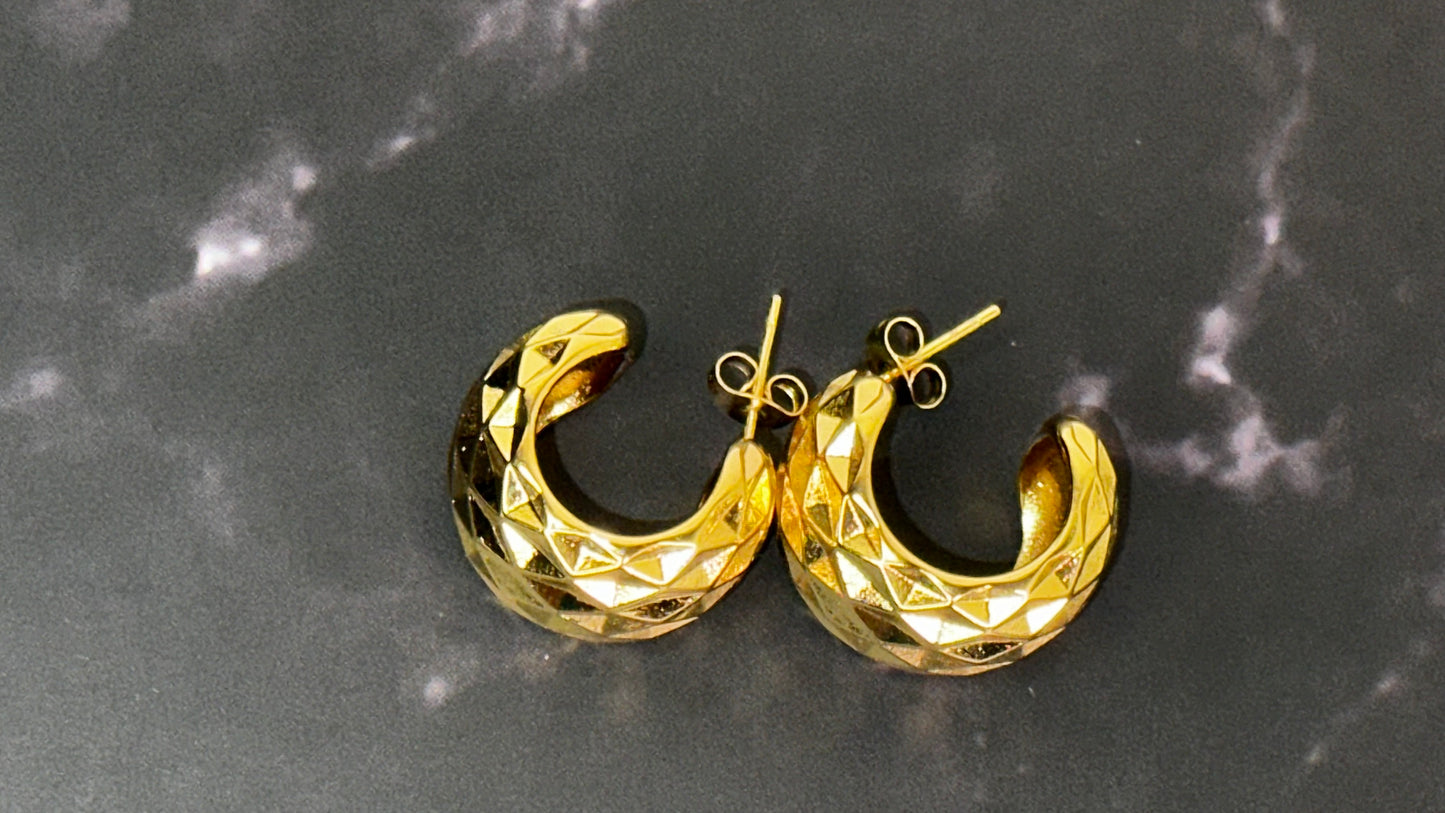 Textured Hoop Earrings - Ewaronkes Jewels