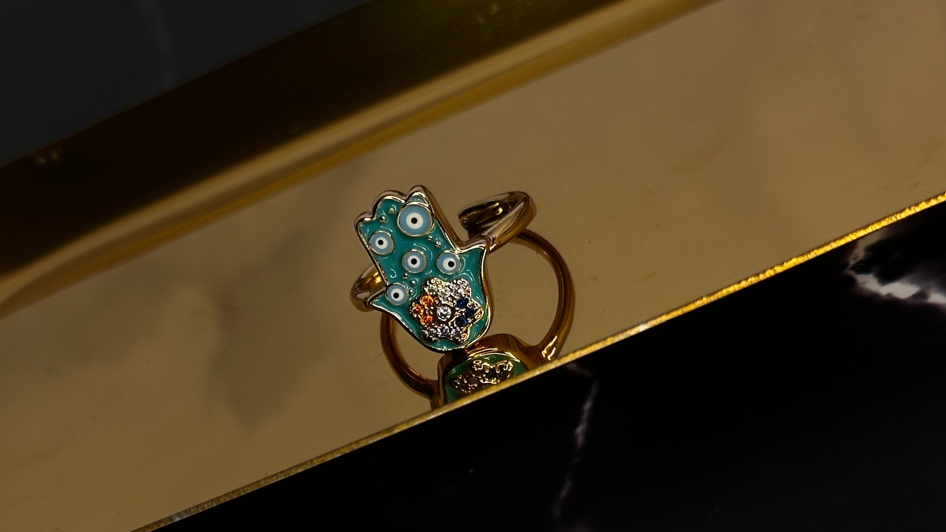 Hamsa Evil Eye Adjustable Rings - Ewaronkes Jewels